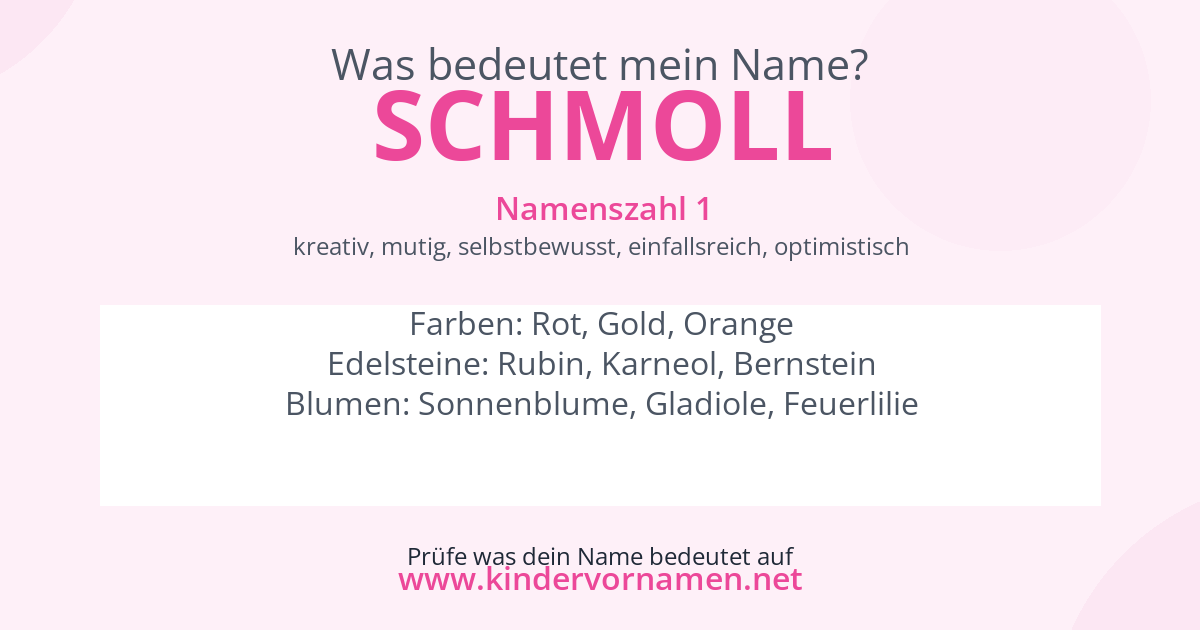 Was bedeutet der Name Schmoll?
