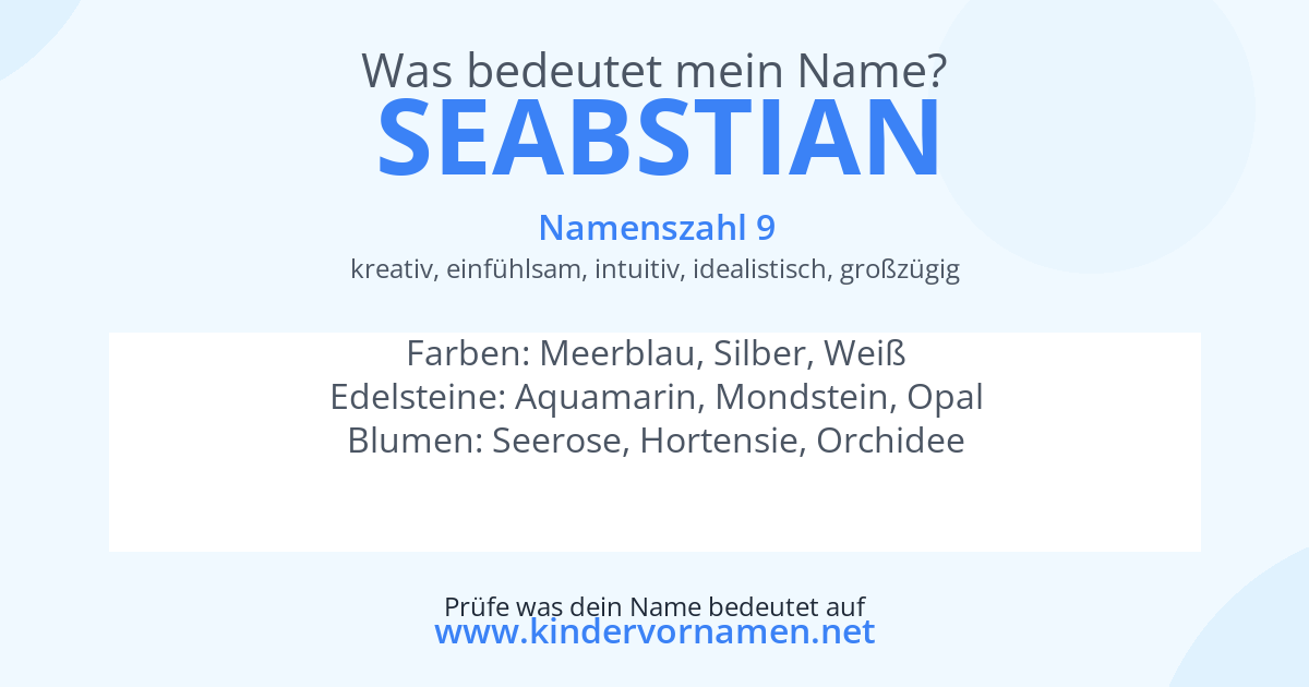 Was bedeutet der Name Seabstian?