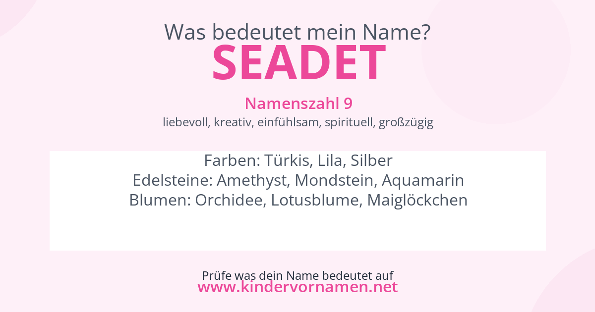 Was bedeutet der Name Seadet?