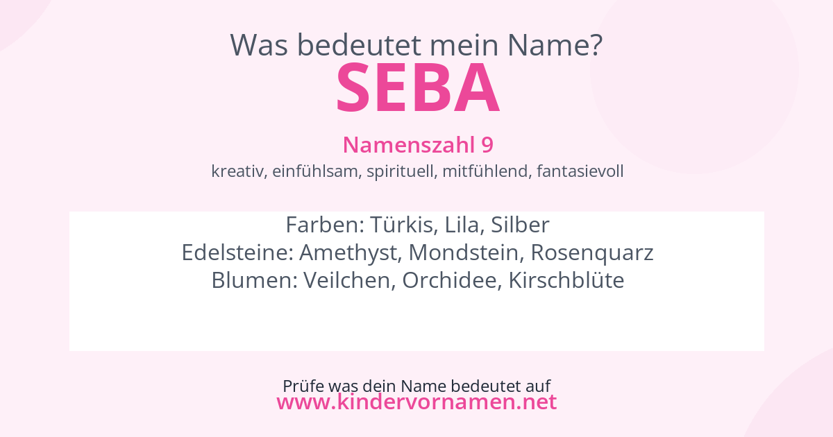 Was bedeutet der Name Seba?