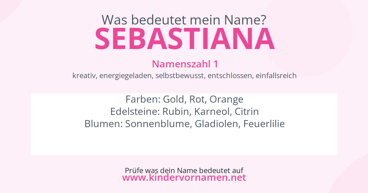 Was bedeutet der Name Sebastiana?