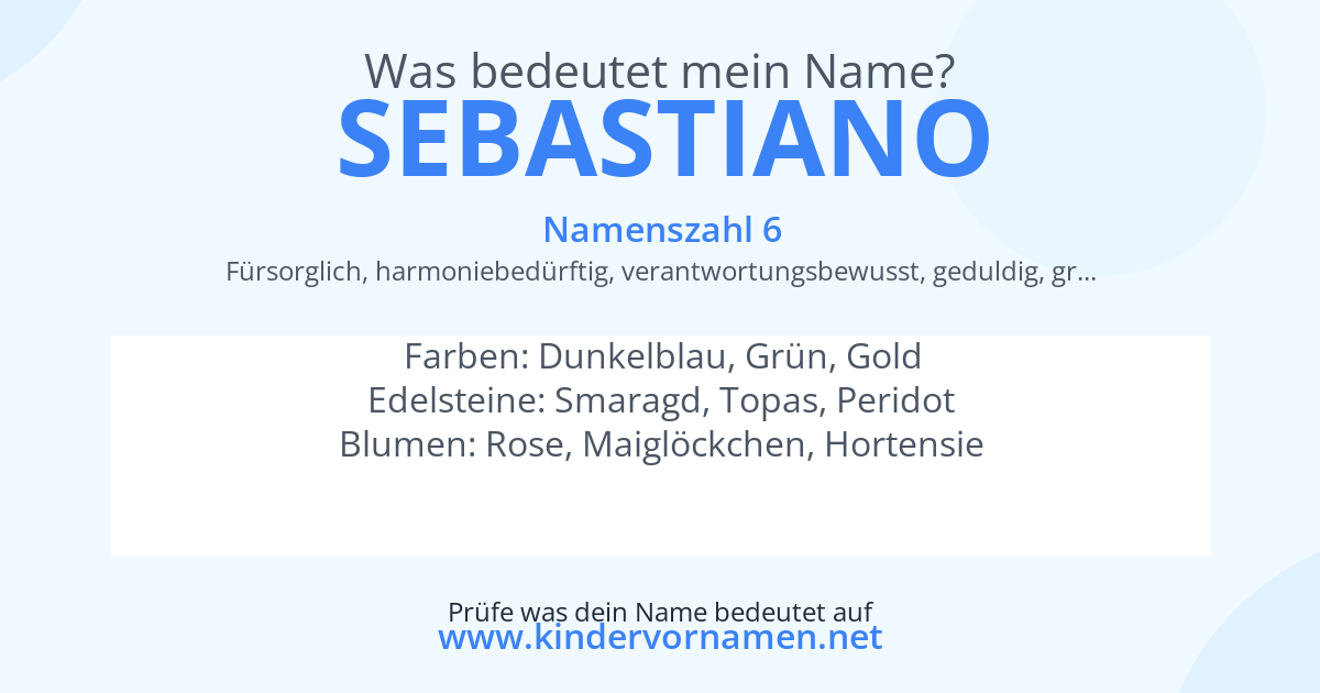 Was bedeutet der Name Sebastiano?