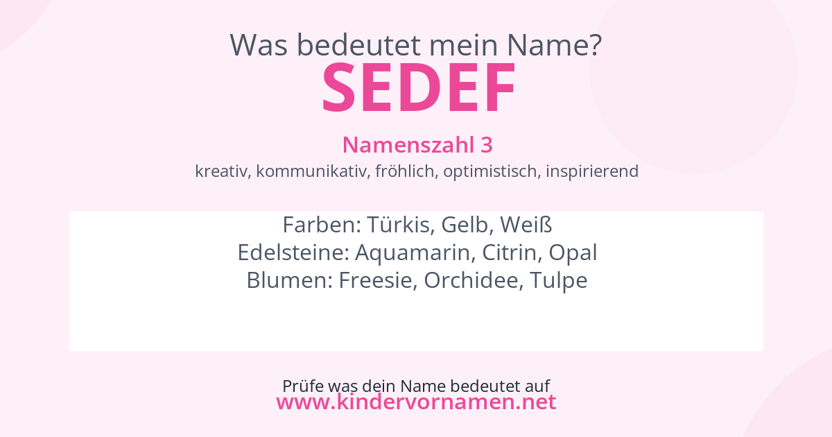 Was bedeutet der Name Sedef?