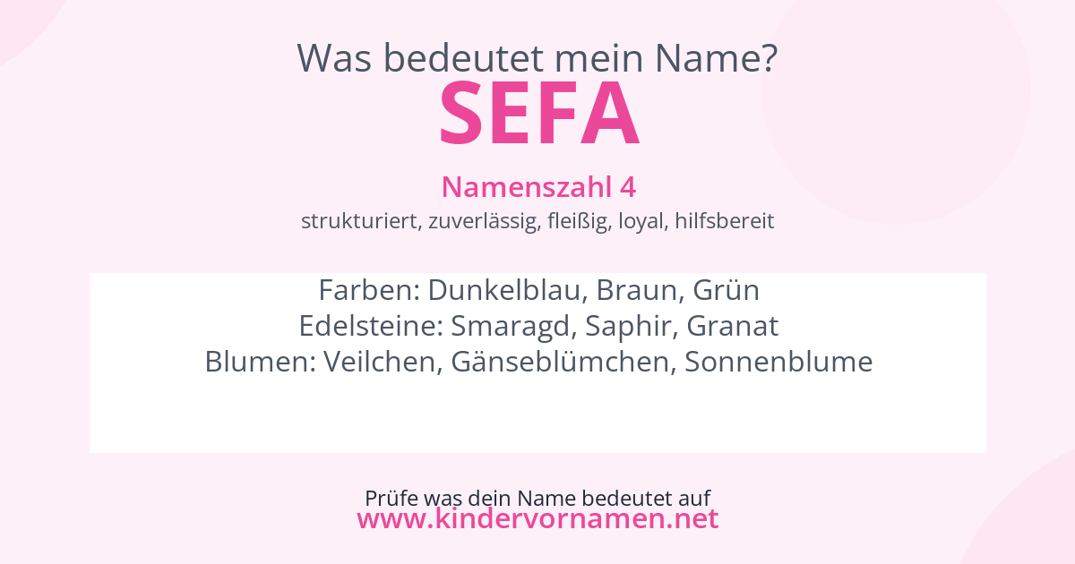 Was bedeutet der Name Sefa?