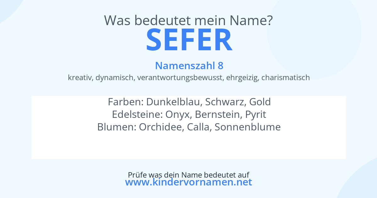 Was bedeutet der Name Sefer?
