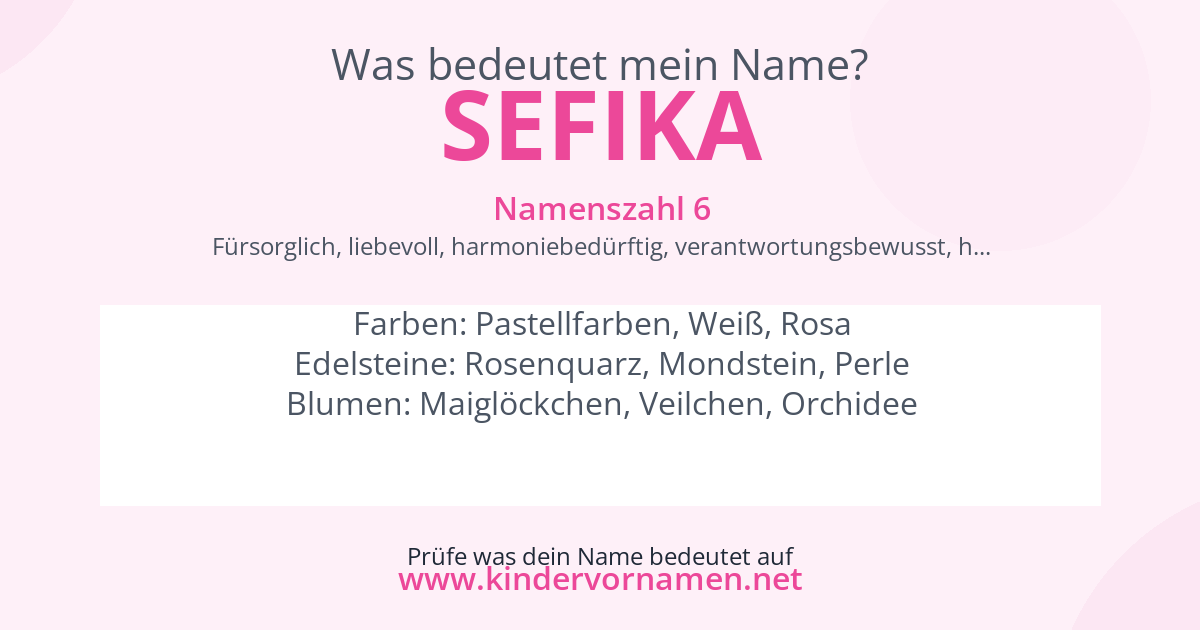 Was bedeutet der Name Sefika?