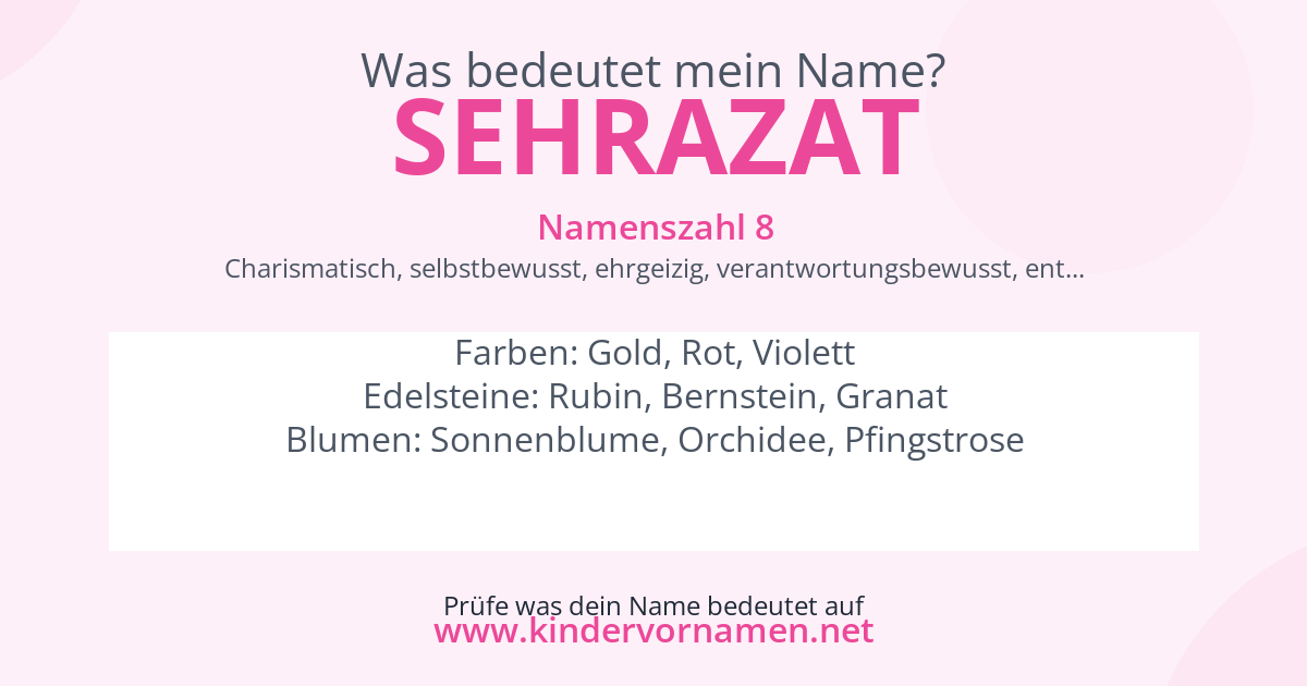 Was bedeutet der Name Sehrazat?