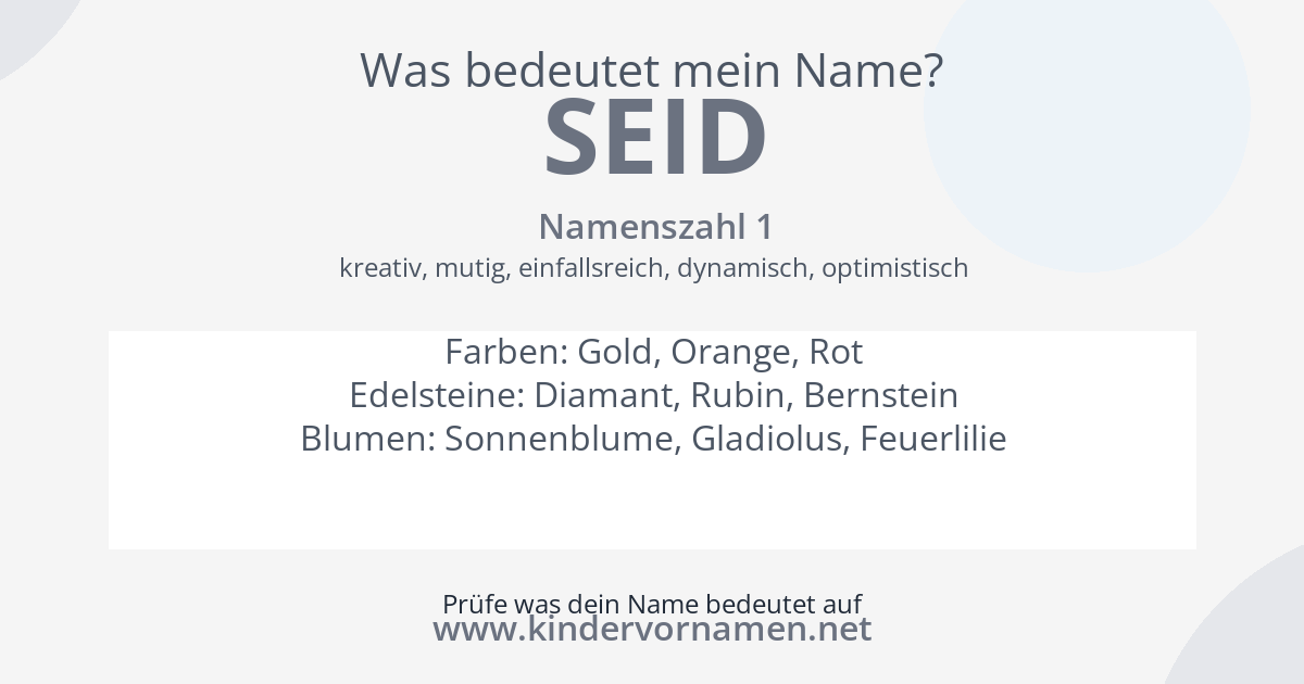Was bedeutet der Name Seid?