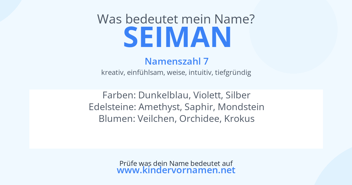 Was bedeutet der Name Seiman?
