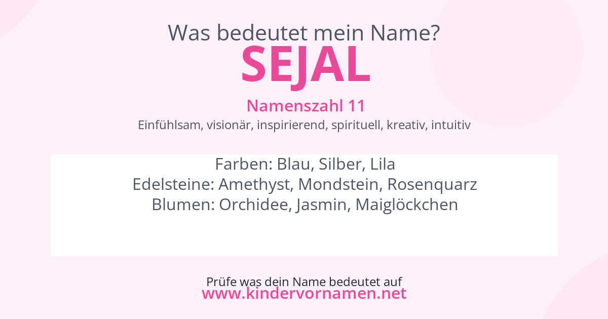 Was bedeutet der Name Sejal?