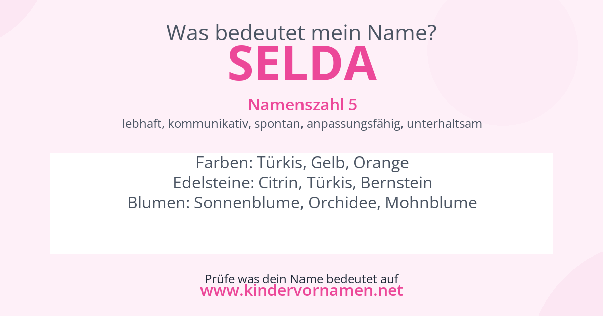 Was bedeutet der Name Selda?