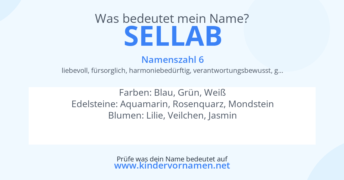 Was bedeutet der Name Sellab?