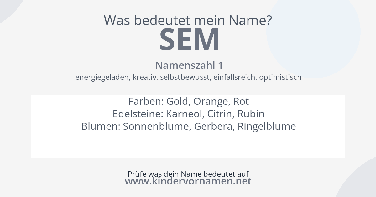 Was bedeutet der Name Sem?