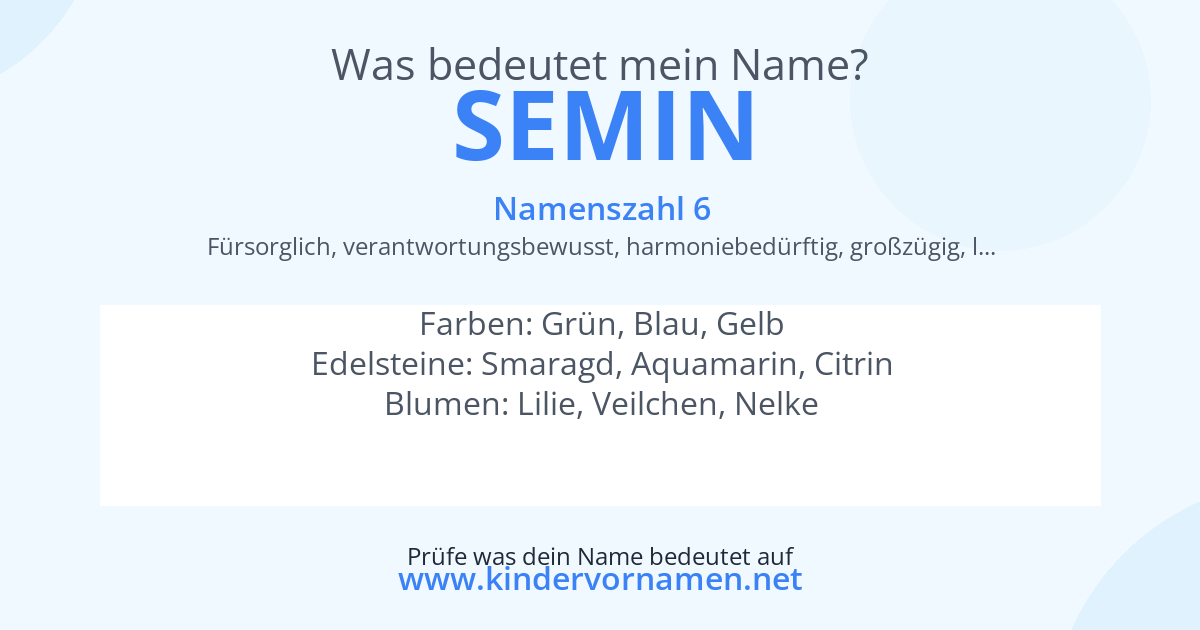 Was bedeutet der Name Semin?