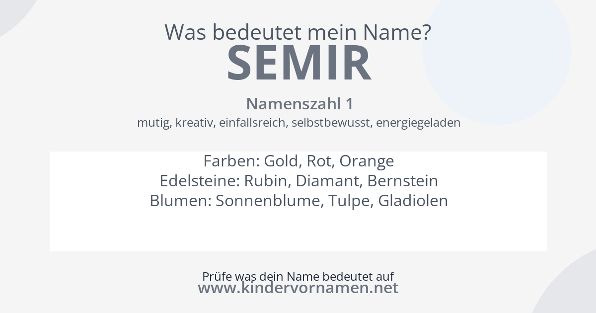 Was bedeutet der Name Semir?