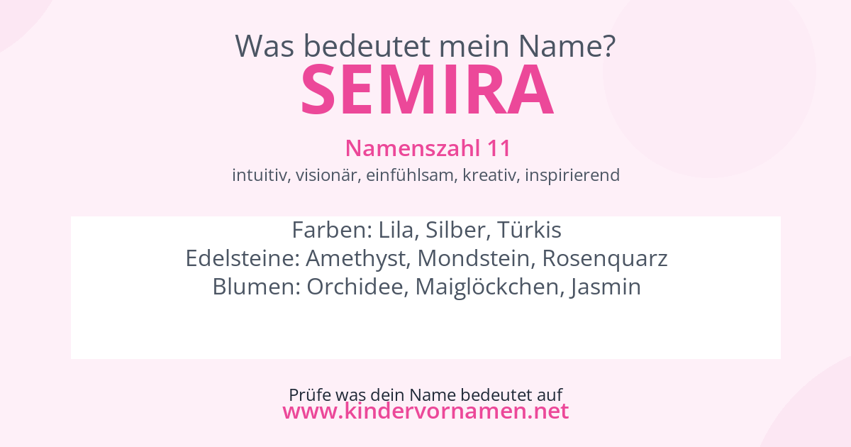 Was bedeutet der Name Semira?