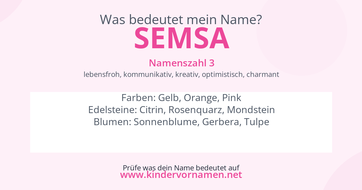 Was bedeutet der Name Semsa?