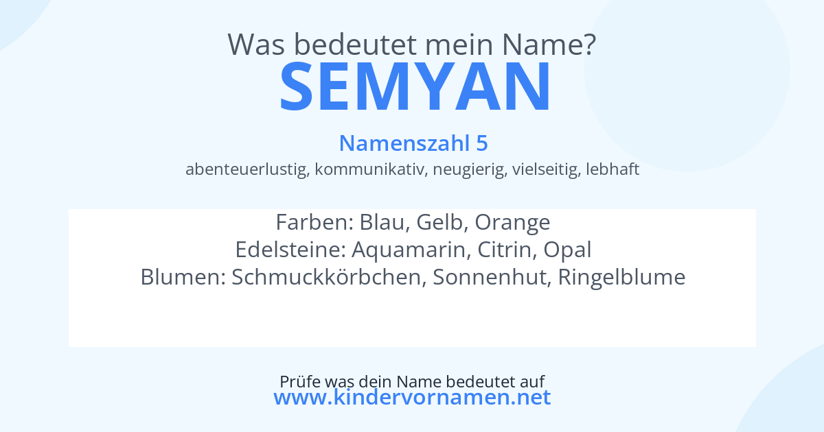 Was bedeutet der Name Semyan?