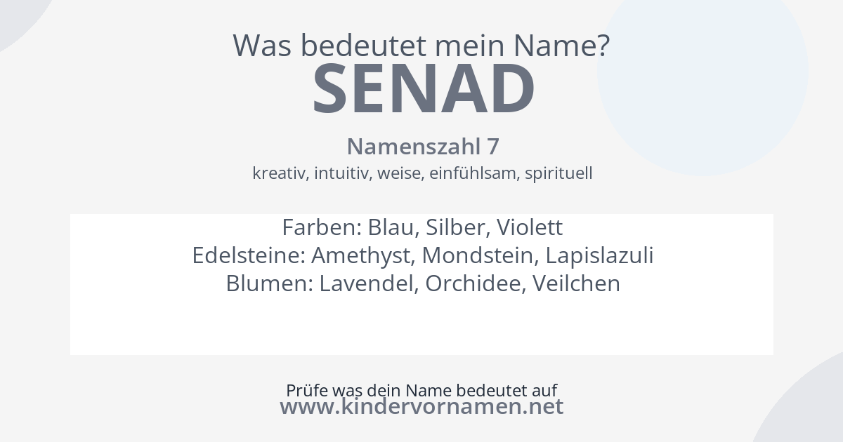Was bedeutet der Name Senad?