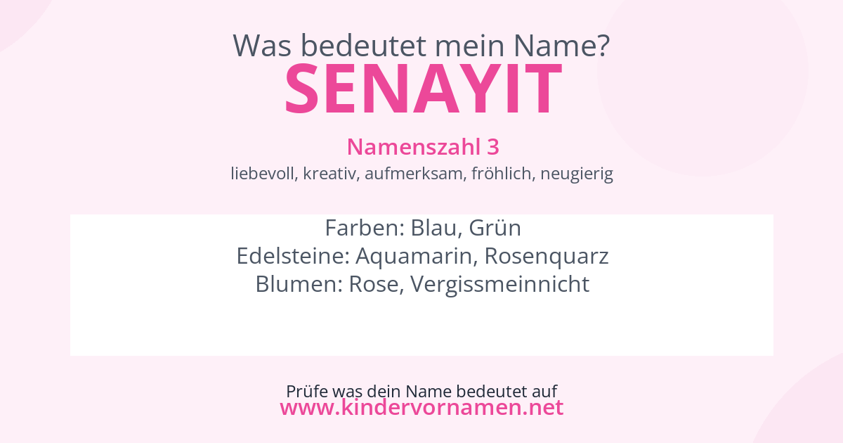 Was bedeutet der Name Senayit?