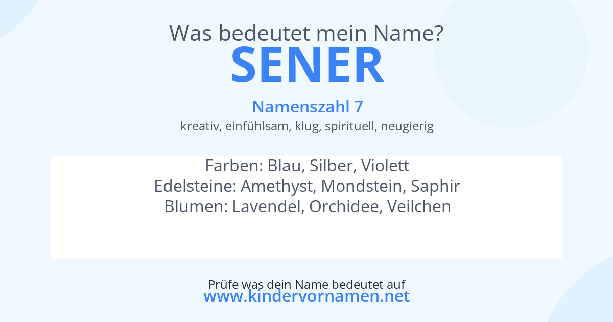 Was bedeutet der Name Sener?