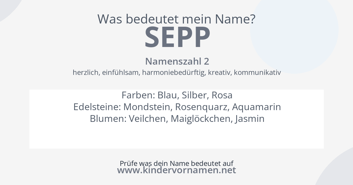 Was bedeutet der Name Sepp?