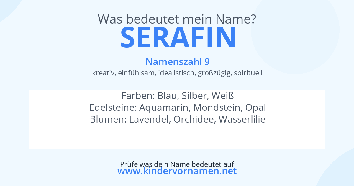 Was bedeutet der Name Serafin?