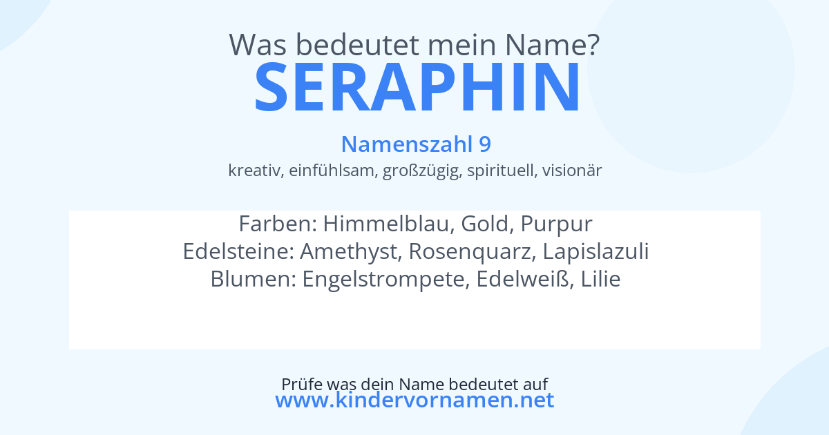 Was bedeutet der Name Seraphin?