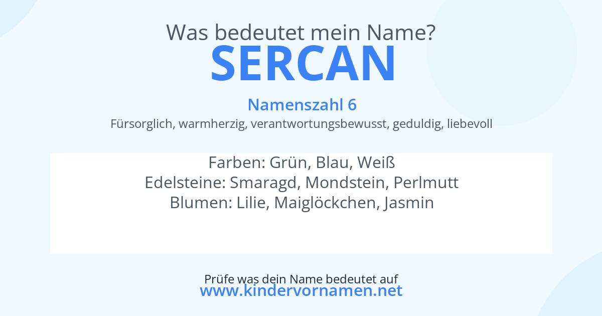 Was bedeutet der Name Sercan?