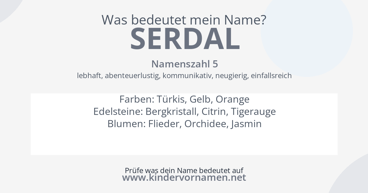 Was bedeutet der Name Serdal?
