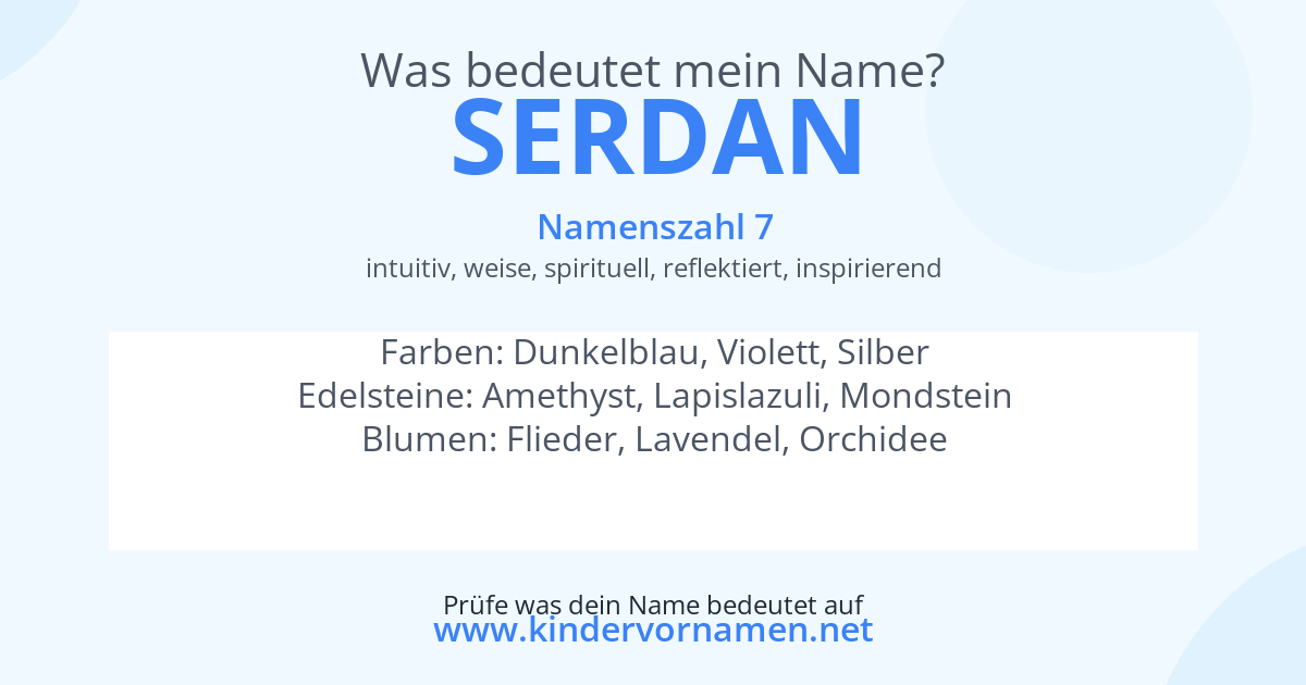 Was bedeutet der Name Serdan?
