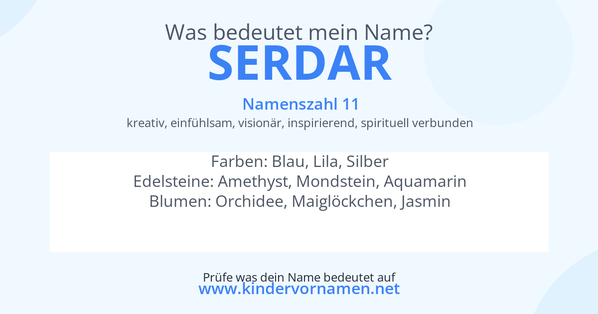 Was bedeutet der Name Serdar?