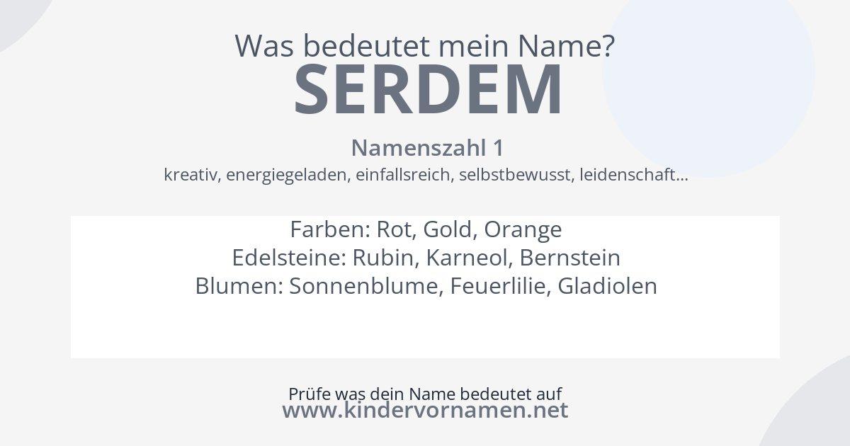 Was bedeutet der Name Serdem?