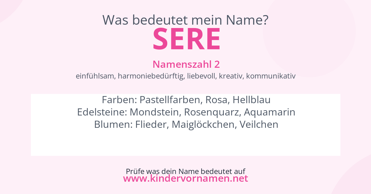 Was bedeutet der Name Sere?