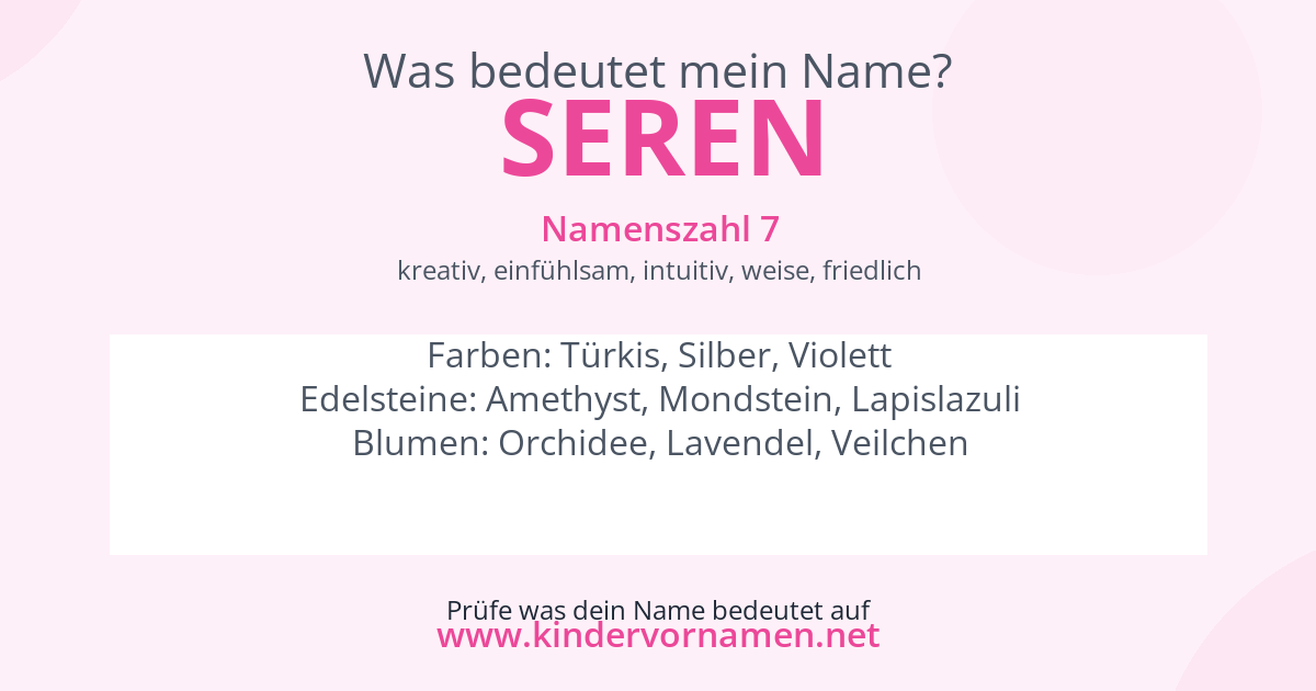Was bedeutet der Name Seren?
