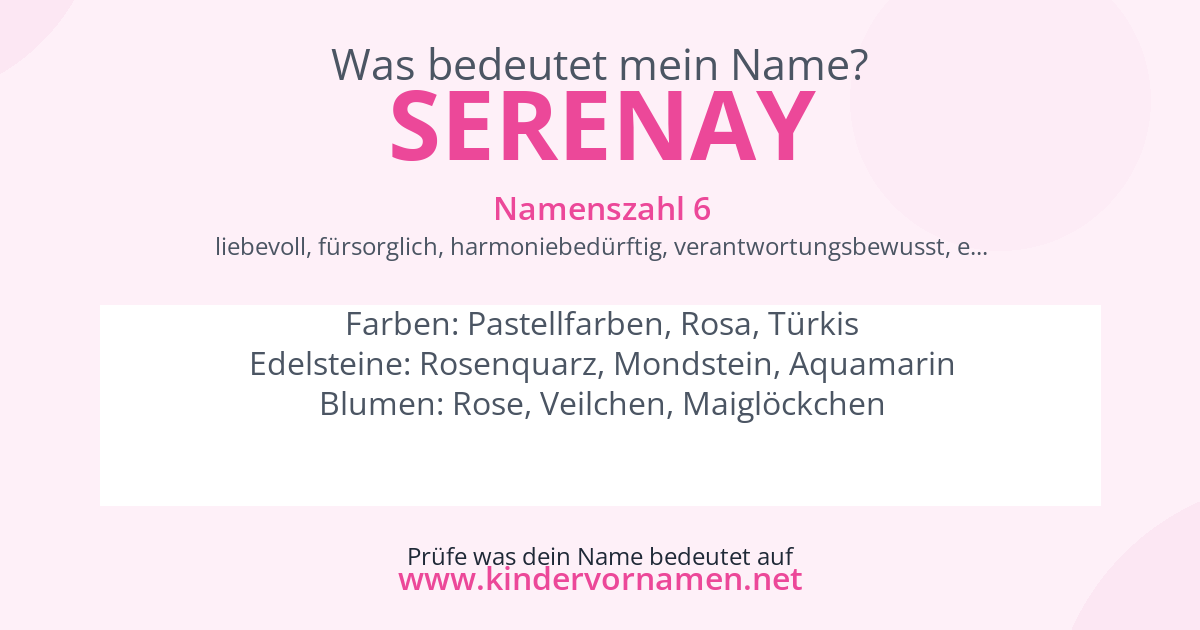 Was bedeutet der Name Serenay?
