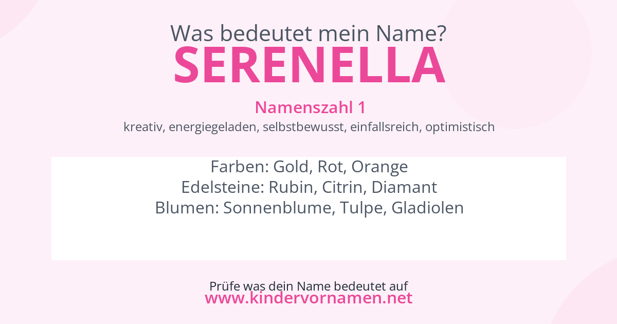 Was bedeutet der Name Serenella?