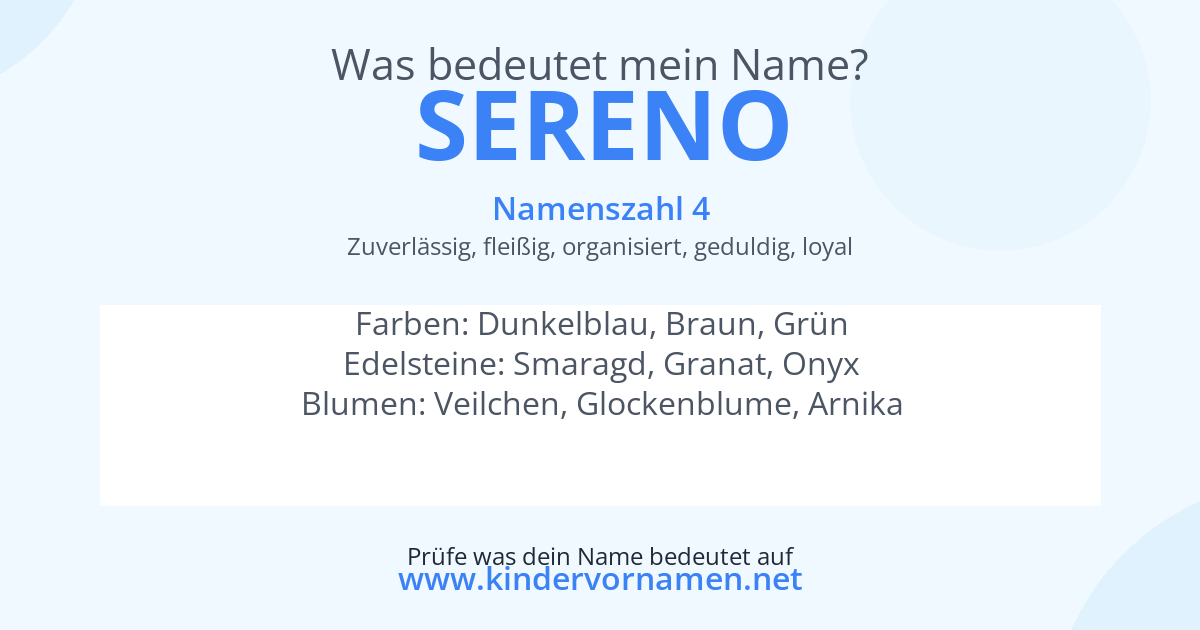 Was bedeutet der Name Sereno?