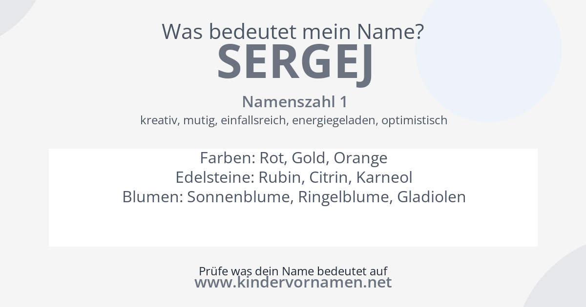 Was bedeutet der Name Sergej?