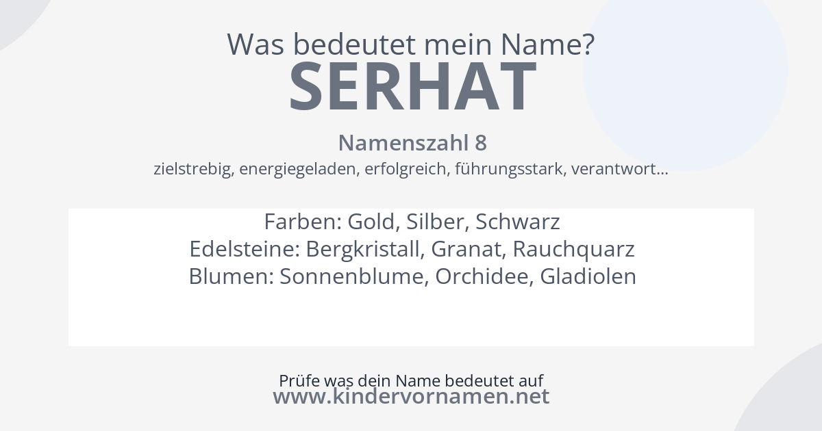 Was bedeutet der Name Serhat?