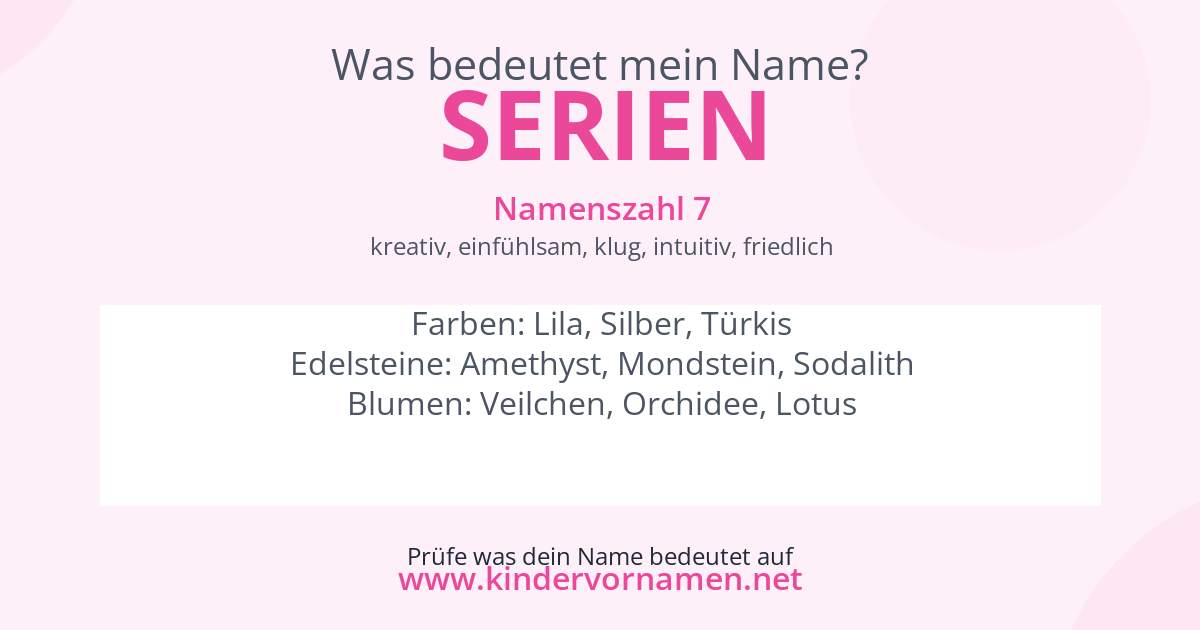 Was bedeutet der Name Serien?
