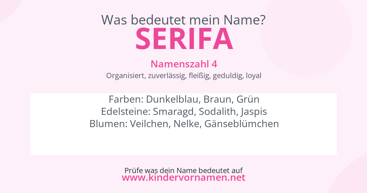 Was bedeutet der Name Serifa?