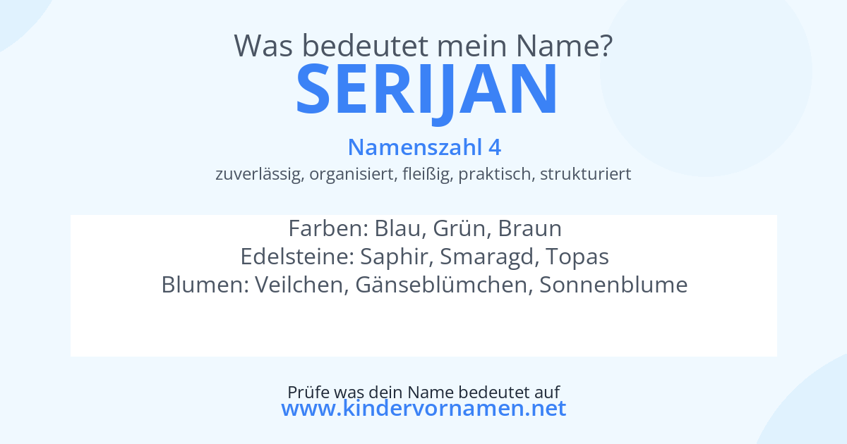 Was bedeutet der Name Serijan?
