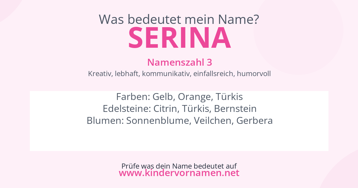 Was bedeutet der Name Serina?