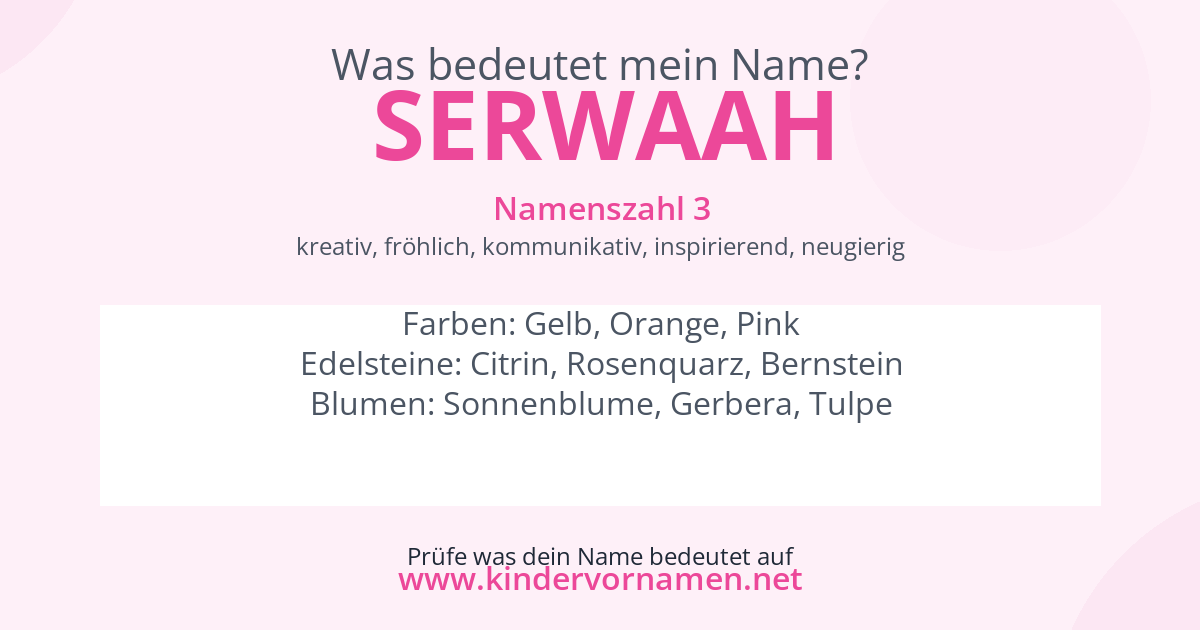 Was bedeutet der Name Serwaah?