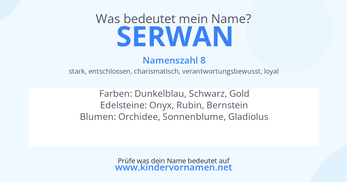 Was bedeutet der Name Serwan?