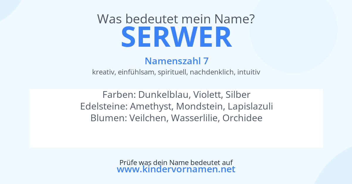 Was bedeutet der Name Serwer?