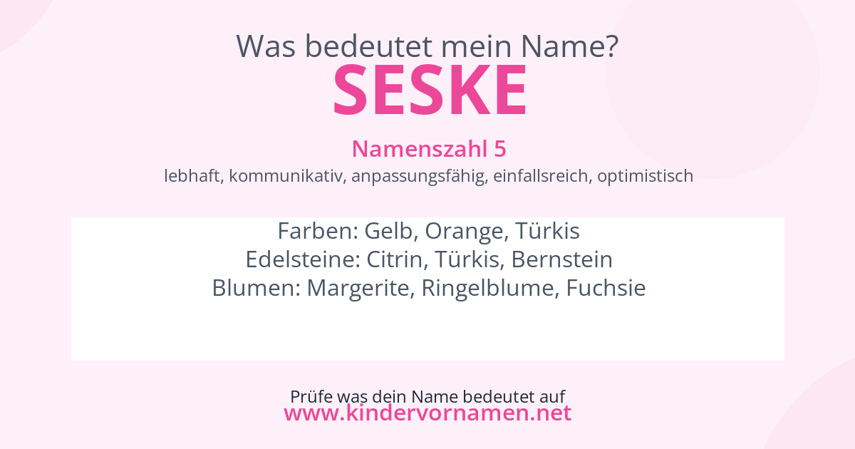 Was bedeutet der Name Seske?