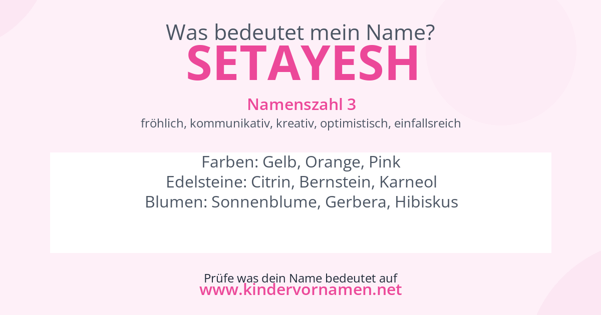 Was bedeutet der Name Setayesh?