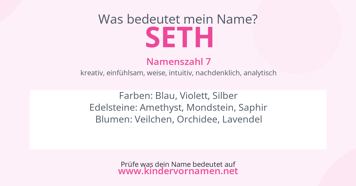 Was bedeutet der Name Seth?